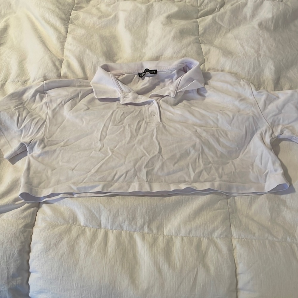 Zara Cropped Collared Top